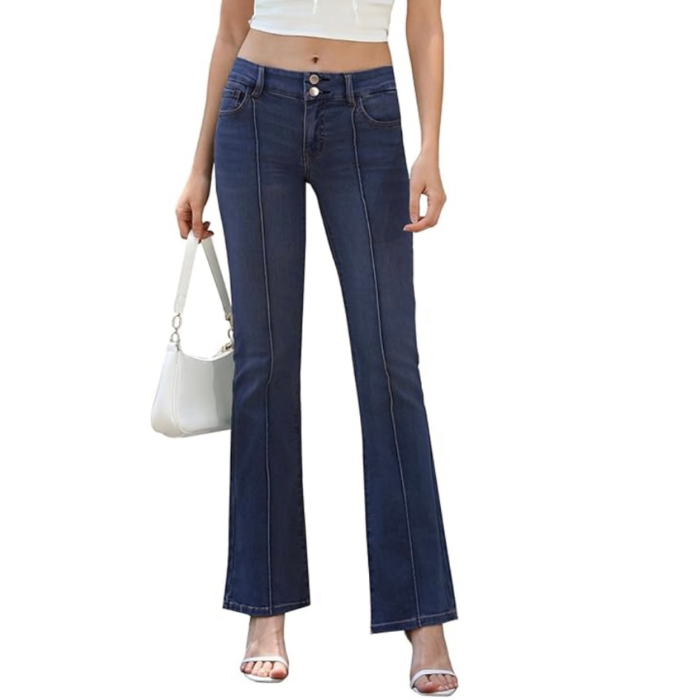 NEW Nightfall Blue Flare Jeans Stretchy Mid Waisted 12 $100